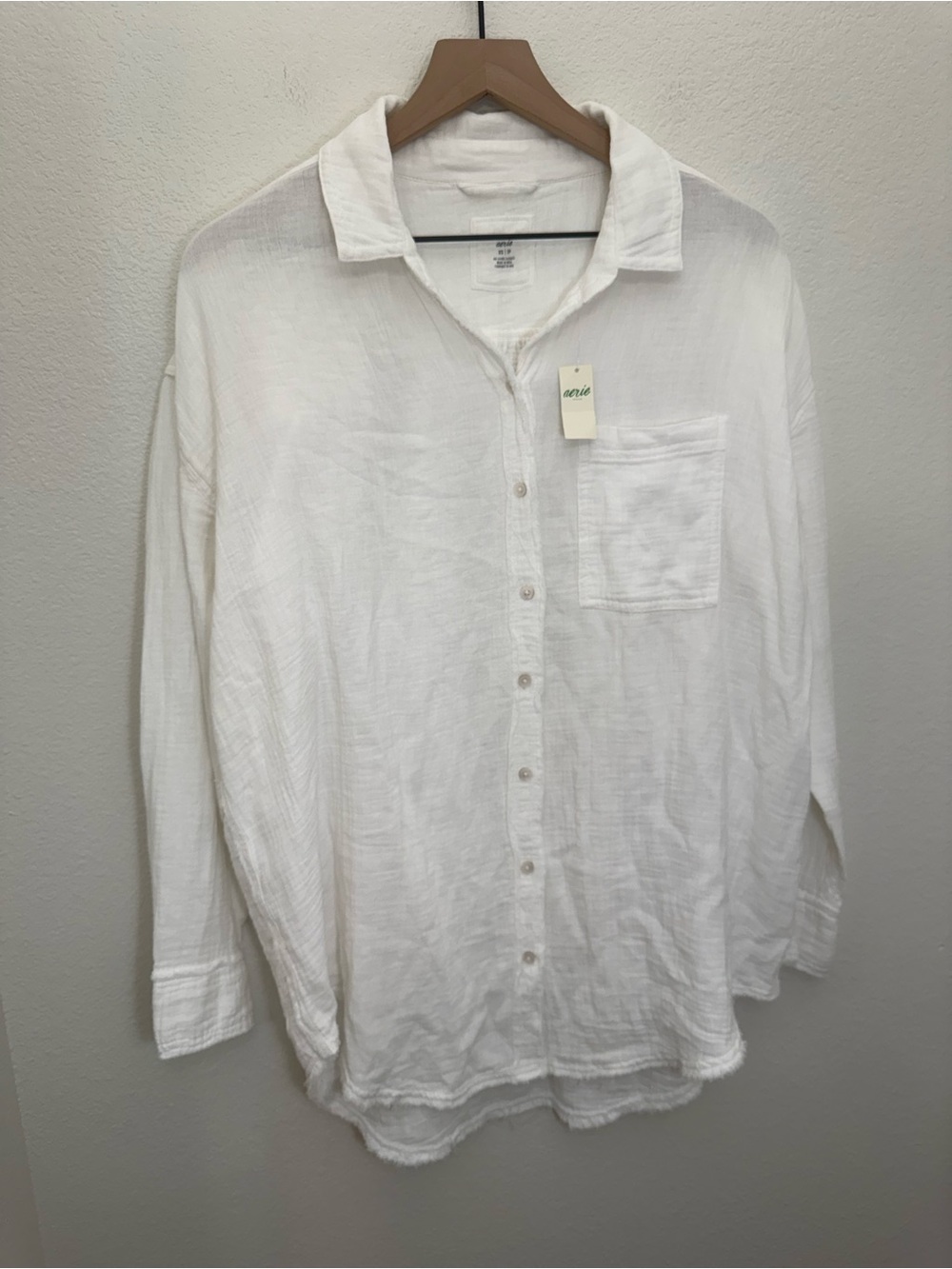NWT Aerie Pool-to-Party Guaze Button Up Top Cover-up XS - Picture 1 of 8